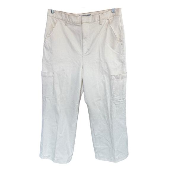 Joe's Cargo Jeans Wide Leg Pants Woman's 32 Cream High Rise Relaxed Stretch - Picture 1 of 11